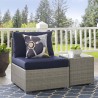 Modway Repose Sunbrella® Fabric Outdoor Patio Armless Chair - Light Gray Navy - Lifestyle