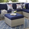 Modway Repose Sunbrella® Fabric Outdoor Patio Ottoman in Light Gray Navy - Lifestyle