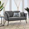 Modway Stance Outdoor Patio Aluminum Loveseat in Gray Charcoal - Lifestyle