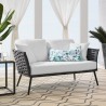 Modway Stance Outdoor Patio Aluminum Loveseat in Gray White - Lifestyle