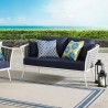 Modway Stance Outdoor Patio Aluminum Loveseat in White Navy - Lifestyle
