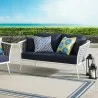 Modway Stance Outdoor Patio Aluminum Loveseat in White Navy - Lifestyle - Modway Stance Outdoor Patio Aluminum Loveseat in White Navy - Lifestyle