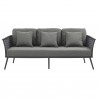 Modway Stance Outdoor Patio Aluminum Sofa - Gray Charcoal - Front Angle