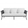 Modway Stance Outdoor Patio Aluminum Sofa - Gray White - Front Angle