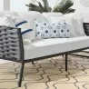 Modway Stance Outdoor Patio Aluminum Sofa - Gray White - Lifestyle 2 - Modway Stance Outdoor Patio Aluminum Sofa - Gray White - Lifestyle 2