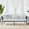Modway Stance Outdoor Patio Aluminum Sofa - Gray White - Lifestyle - Modway Stance Outdoor Patio Aluminum Sofa - Gray White - Lifestyle