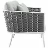 Modway Stance Outdoor Patio Aluminum Sofa in White Gray - Side Angle - Modway Stance Outdoor Patio Aluminum Sofa in White Gray - Side Angle
