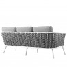 Modway Stance Outdoor Patio Aluminum Sofa in White Gray - Back Side Angle