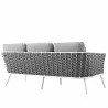 Modway Stance Outdoor Patio Aluminum Sofa in White Gray - Back Side Angle - Modway Stance Outdoor Patio Aluminum Sofa in White Gray - Back Side Angle