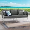 Modway Stance Outdoor Patio Aluminum Sofa in White Gray - Lifestyle - Modway Stance Outdoor Patio Aluminum Sofa in White Gray - Lifestyle