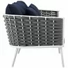 Modway Stance Outdoor Patio Aluminum Sofa in White Navy - Side Angle - Modway Stance Outdoor Patio Aluminum Sofa in White Navy - Side Angle