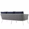 Modway Stance Outdoor Patio Aluminum Sofa in White Navy - Back Side Angle - Modway Stance Outdoor Patio Aluminum Sofa in White Navy - Back Side Angle