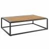 Modway Stance Outdoor Patio Aluminum Coffee Table in Gray Natural - Front Side Angle - Modway Stance Outdoor Patio Aluminum Coffee Table in Gray Natural - Front Side Angle