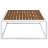 Modway Stance Outdoor Patio Aluminum Coffee Table in White Natural - Side Angle