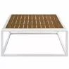 Modway Stance Outdoor Patio Aluminum Coffee Table in White Natural - Side Angle - Modway Stance Outdoor Patio Aluminum Coffee Table in White Natural - Side Angle
