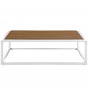 Modway Stance Outdoor Patio Aluminum Coffee Table in White Natural - Front Angle