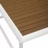 Modway Stance Outdoor Patio Aluminum Coffee Table in White Natural - Closeup Angle - Modway Stance Outdoor Patio Aluminum Coffee Table in White Natural - Closeup Angle