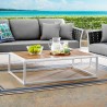 Modway Stance Outdoor Patio Aluminum Coffee Table in White Natural - Lifestyle