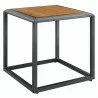 Modway Stance Outdoor Patio Aluminum Side Table in Gray Natural - Front Side Angle - Modway Stance Outdoor Patio Aluminum Side Table in Gray Natural - Front Side Angle
