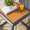 Modway Stance Outdoor Patio Aluminum Side Table in Gray Natural - Lifestyle