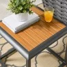 Modway Stance Outdoor Patio Aluminum Side Table in Gray Natural - Lifestyle - Modway Stance Outdoor Patio Aluminum Side Table in Gray Natural - Lifestyle