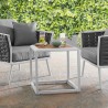 Modway Stance Outdoor Patio Aluminum Side Table in White Natural - Lifestyle