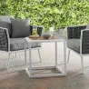 Modway Stance Outdoor Patio Aluminum Side Table in White Natural - Lifestyle - Modway Stance Outdoor Patio Aluminum Side Table in White Natural - Lifestyle