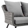 Modway Endeavor Outdoor Patio Wicker Rattan Loveseat - Gray Gray - Closeup Angle