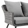 Modway Endeavor Outdoor Patio Wicker Rattan Loveseat - Gray Gray - Closeup Angle - Modway Endeavor Outdoor Patio Wicker Rattan Loveseat - Gray Gray - Closeup Angle