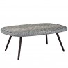 Modway Endeavor Outdoor Patio Wicker Rattan Coffee Table - Gray - Front Side Angle