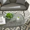 Modway Endeavor Outdoor Patio Wicker Rattan Coffee Table - Gray - Lifestyle - Modway Endeavor Outdoor Patio Wicker Rattan Coffee Table - Gray - Lifestyle