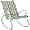 Modway Traveler Rocking Outdoor Patio Mesh Sling Lounge Chair - Green Stripe - Front Side Angle