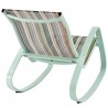 Modway Traveler Rocking Outdoor Patio Mesh Sling Lounge Chair - Green Stripe - Back Side Angle
