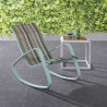 Modway Traveler Rocking Outdoor Patio Mesh Sling Lounge Chair - Green Stripe - Lifestyle