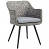 Modway Endeavor Outdoor Patio Wicker Rattan Dining Armchair - Gray Gray - Front Side Angle