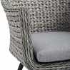 Modway Endeavor Outdoor Patio Wicker Rattan Dining Armchair - Gray Gray - Seat Closeup Angle