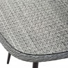 Modway Endeavor 36" Outdoor Patio Wicker Rattan Dining Table - Gray - Closeup Top Angle