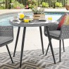 Modway Endeavor 36" Outdoor Patio Wicker Rattan Dining Table - Gray - Lifestyle
