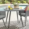 Modway Endeavor 36" Outdoor Patio Wicker Rattan Dining Table - Gray - Lifestyle - Modway Endeavor 36" Outdoor Patio Wicker Rattan Dining Table - Gray - Lifestyle