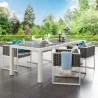 Modway Stance 90.5" Outdoor Patio Aluminum Dining Table - White Gray - Lifestyle - Modway Stance 90.5" Outdoor Patio Aluminum Dining Table - White Gray - Lifestyle