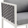 Modway Stance Outdoor Patio Aluminum Dining Armchair in White Gray - Seat Closeup Angle