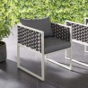 Modway Stance Outdoor Patio Aluminum Dining Armchair in White Gray - Lifestyle