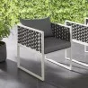 Modway Stance Outdoor Patio Aluminum Dining Armchair in White Gray - Lifestyle - Modway Stance Outdoor Patio Aluminum Dining Armchair in White Gray - Lifestyle