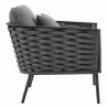 Modway Stance Outdoor Patio Aluminum Armchair in Gray Charcoal - Side Angle - Modway Stance Outdoor Patio Aluminum Armchair in Gray Charcoal - Side Angle
