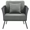 Modway Stance Outdoor Patio Aluminum Armchair in Gray Charcoal - Front Angle - Modway Stance Outdoor Patio Aluminum Armchair in Gray Charcoal - Front Angle