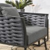 Modway Stance Outdoor Patio Aluminum Armchair in Gray Charcoal - Lifestyle
