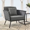 Modway Stance Outdoor Patio Aluminum Armchair in Gray Charcoal - Lifestyle 