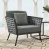 Modway Stance Outdoor Patio Aluminum Armchair in Gray Charcoal - Lifestyle  - Modway Stance Outdoor Patio Aluminum Armchair in Gray Charcoal - Lifestyle 