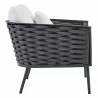 Modway Stance Outdoor Patio Aluminum Armchair in Gray White - Side Angle - Modway Stance Outdoor Patio Aluminum Armchair in Gray White - Side Angle
