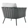 Modway Stance Outdoor Patio Aluminum Armchair in Gray White - Back Side Angle - Modway Stance Outdoor Patio Aluminum Armchair in Gray White - Back Side Angle